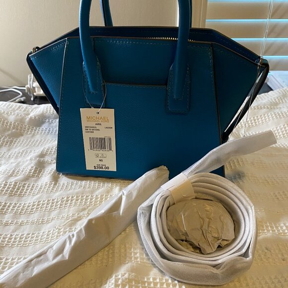 Michael Kors Cross Body Leather Satchel - Lagoon - Picture 4 of 8